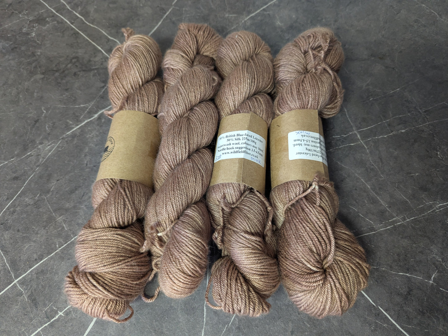 British Blue-faced Leicester/Silk DK: Mink